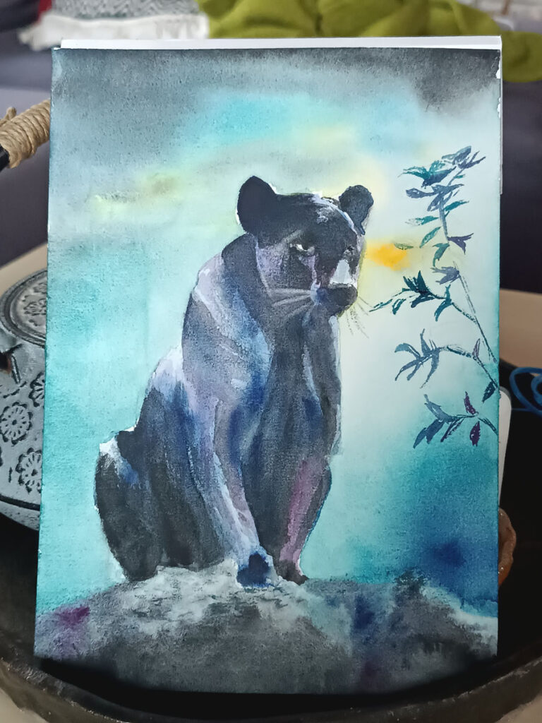 Akwarele Czarna Puma 08